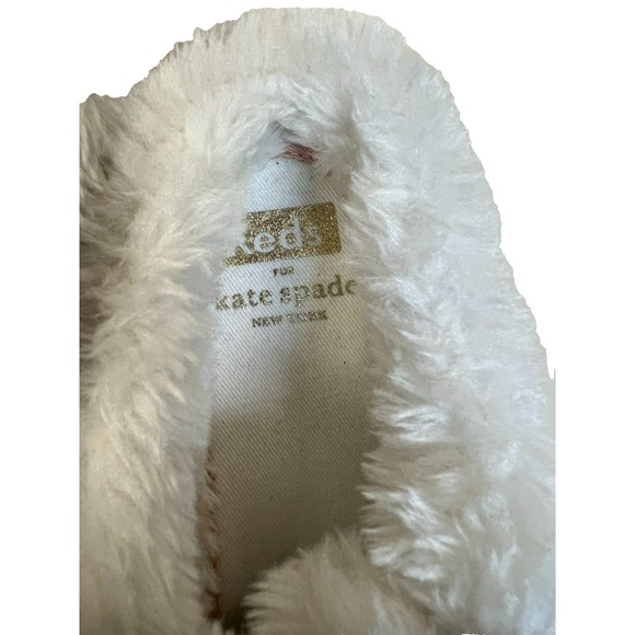 NWOB Keds for kate spade Gold Glitter Sneaker Slide Faux Fur Trim US SZ